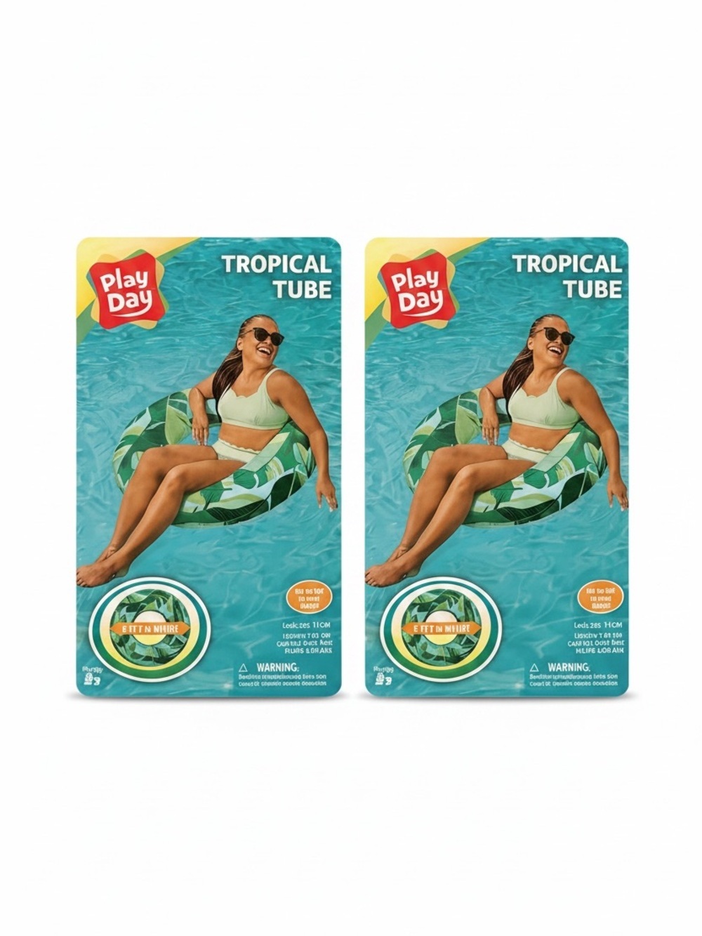 Play Day Tropical Tube Inflatable Pool Float - Green